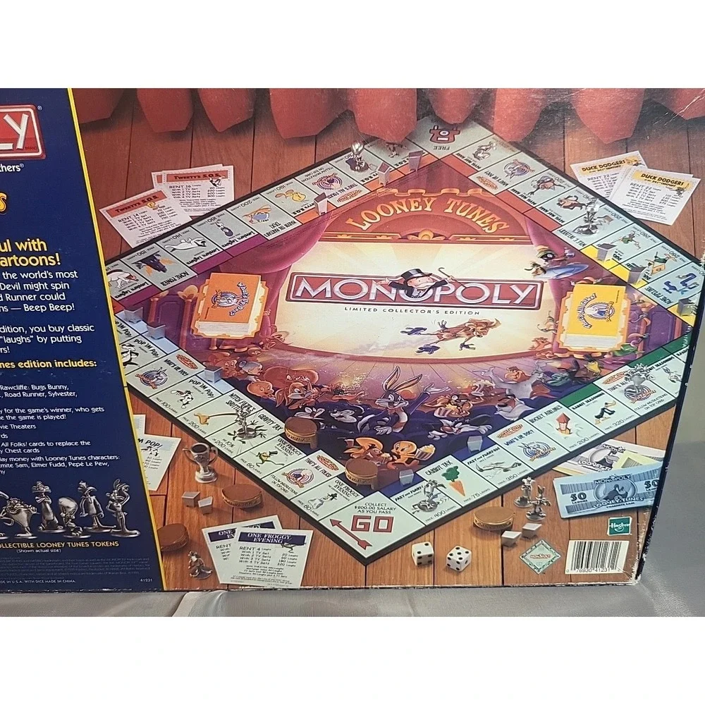 1999 Looney Tunes Monopoly Official Classic Cartoon Limited Edition Vtg