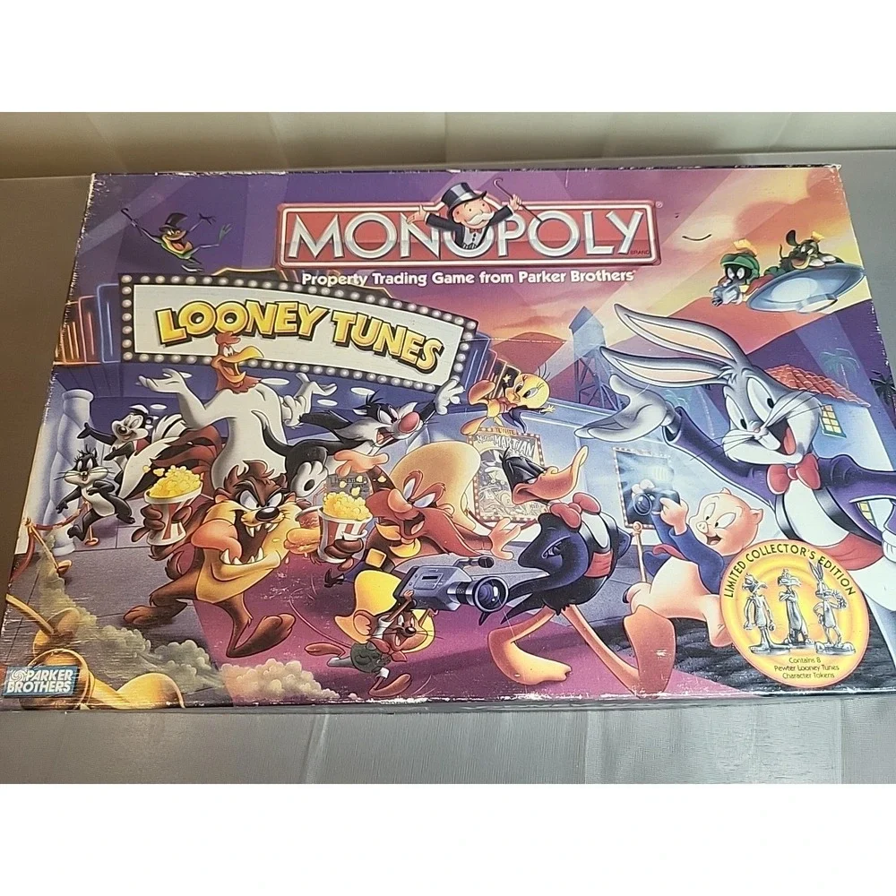 1999 Looney Tunes Monopoly Official Classic Cartoon Limited Edition Vtg