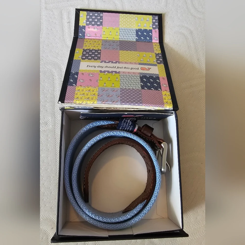 Vineyard Vines Belt Vineyard Vines Gingham Canvas Belt Green Blue Boy's Size 24