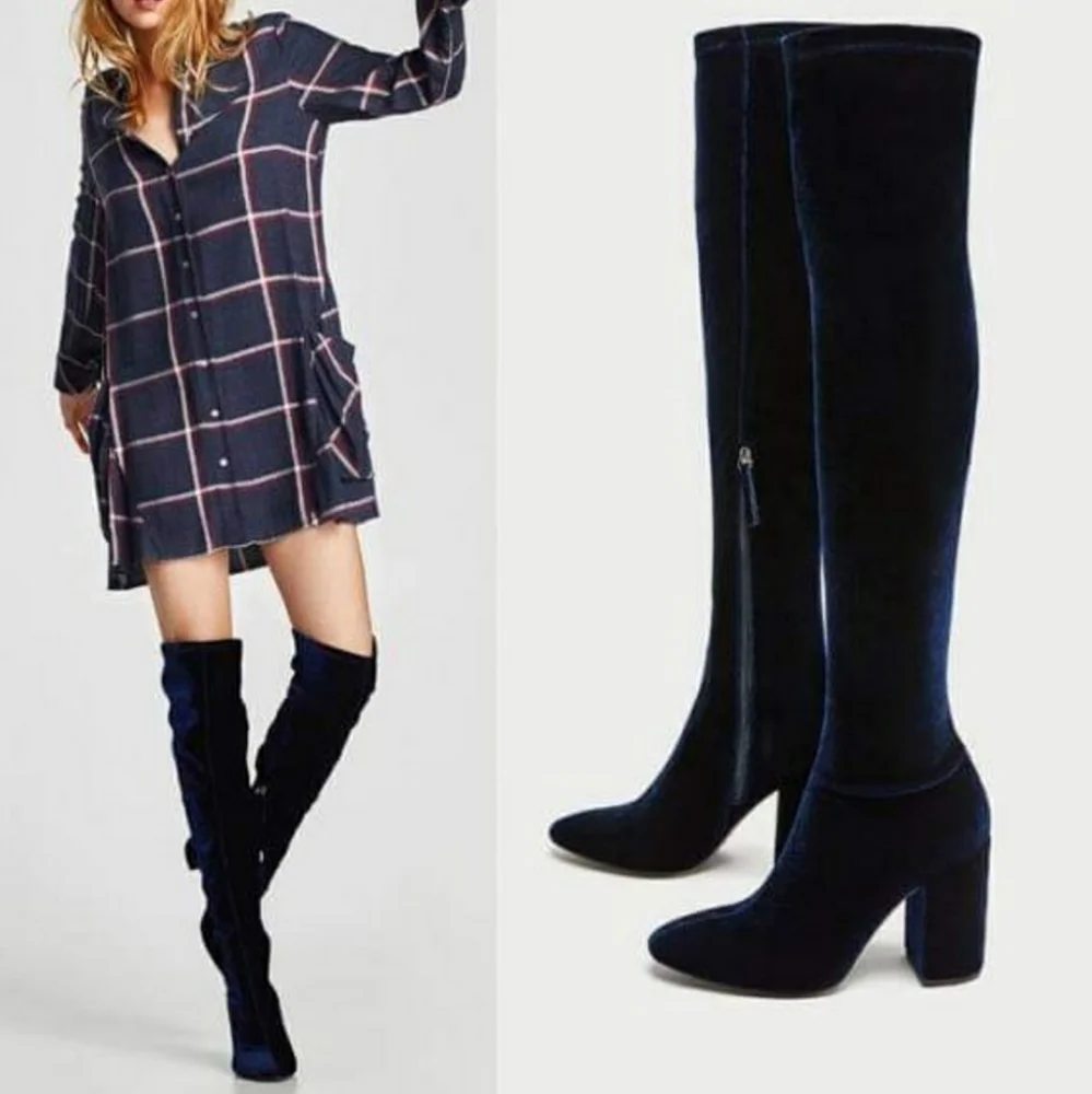 Zara Black Over the Knee Boots