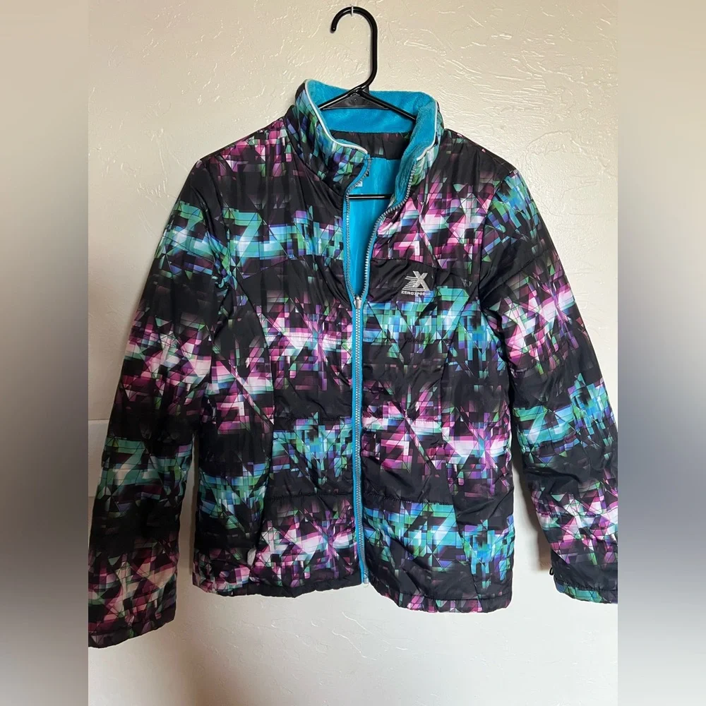 Zero Xposur Size Large 14 Winter Jacket Outerwear Mid-Length Blue girl