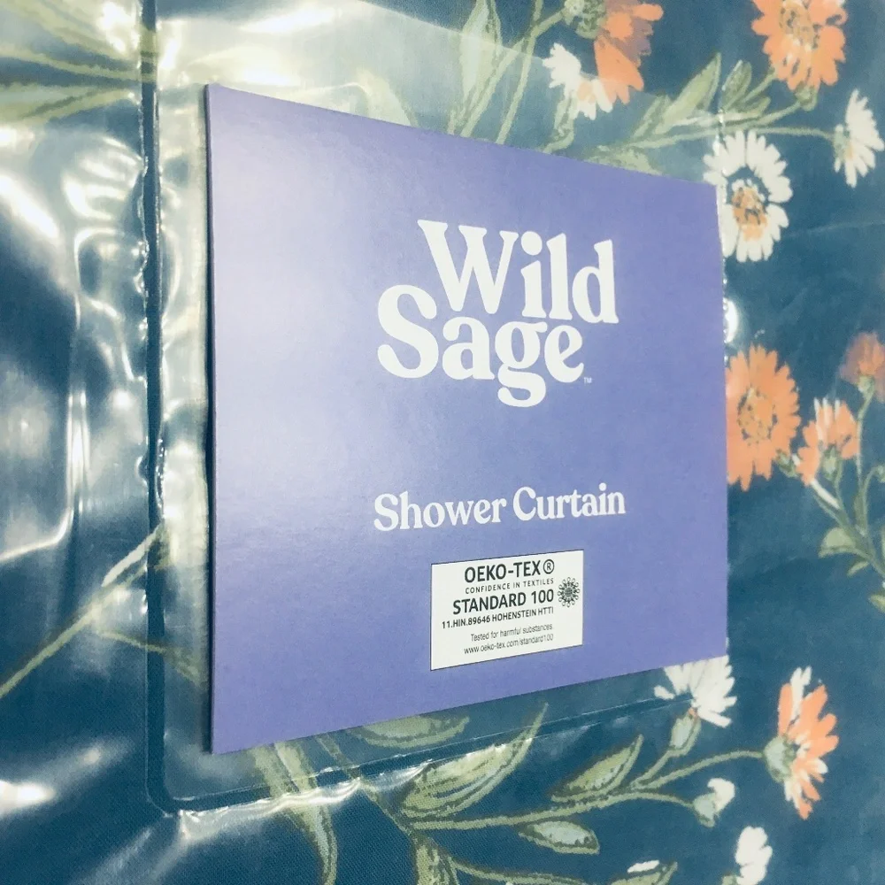 new Wild Sage™ Maeve Floral 72x98 Extra Long Cotton Shower Curtain in Navy Blue