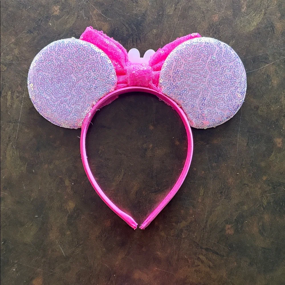 ANGEL From “Lilo and Stitch” Themed Pink Sequin Mouse Ears Headband