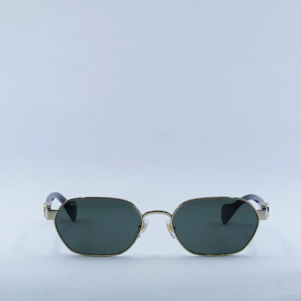 Gucci GG1593S 001 Sunglasses Endura Gold Oval Frame, Grey Lenses