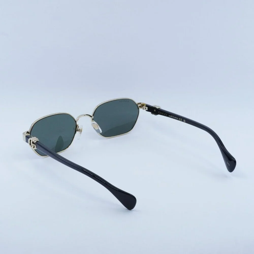 Gucci GG1593S 001 Sunglasses Endura Gold Oval Frame, Grey Lenses