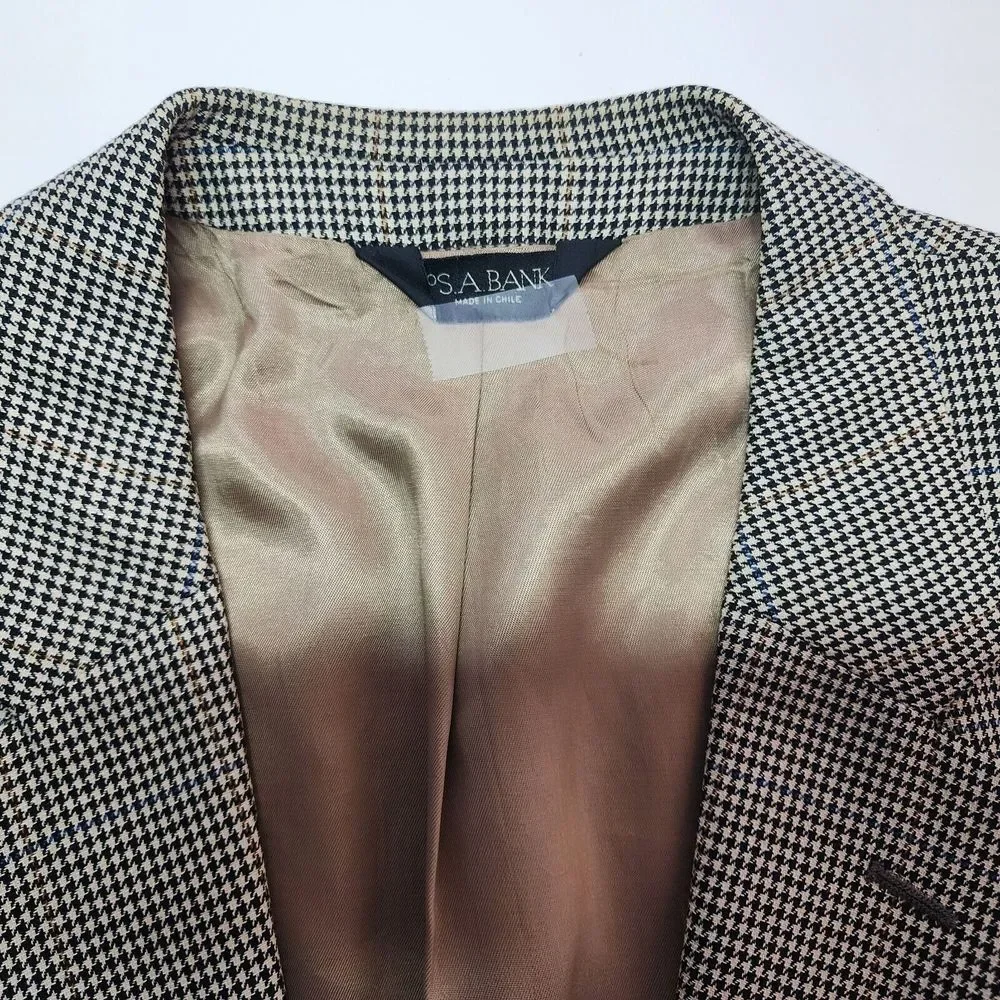 JOS.‎ A. BANK HOUNDSTOOTH SILK/WOOL BLEND BLAZER 44L