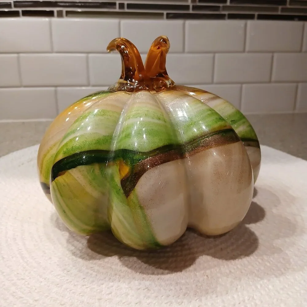 Pier 1 Imports Solid Glass Pumpkin