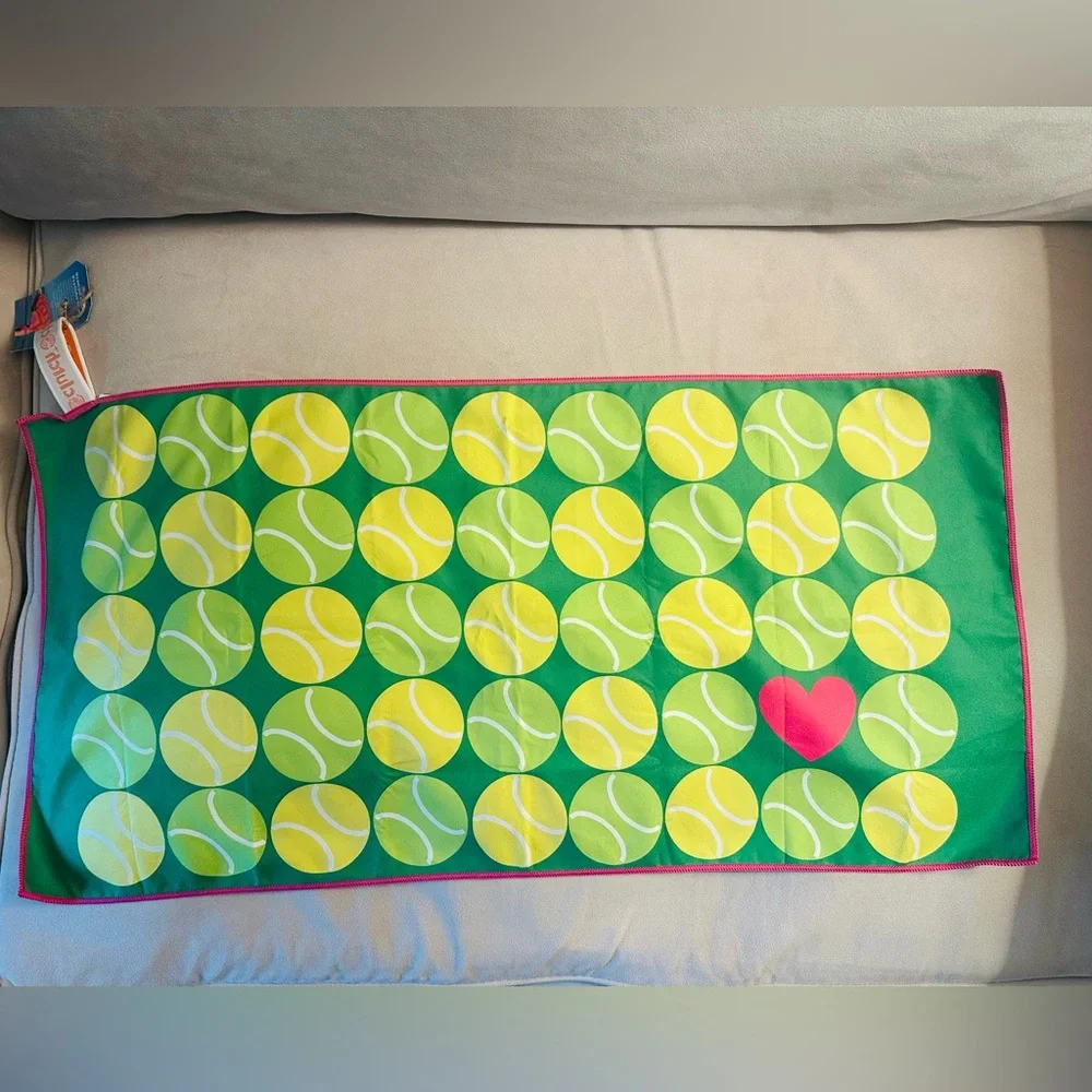Clutch Towel with Tennis Theme NWT