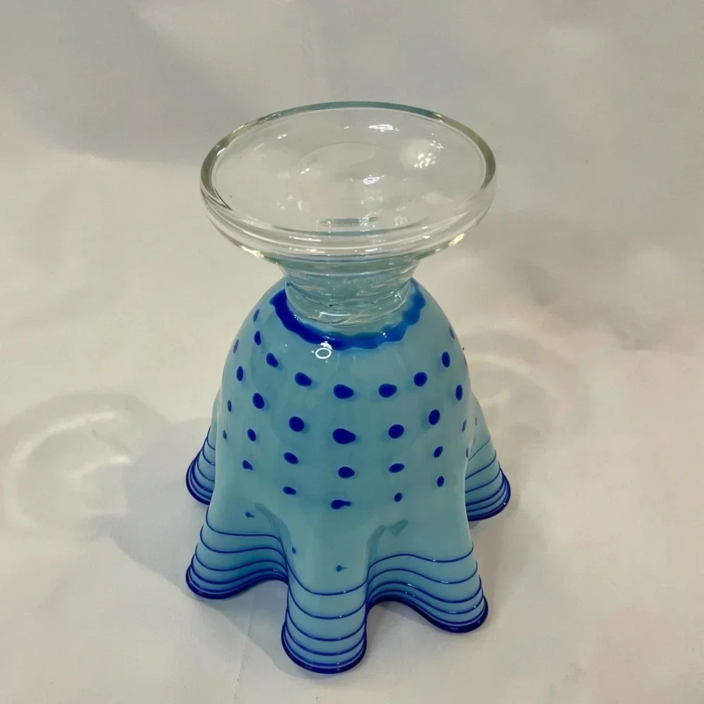 No brand blue polka