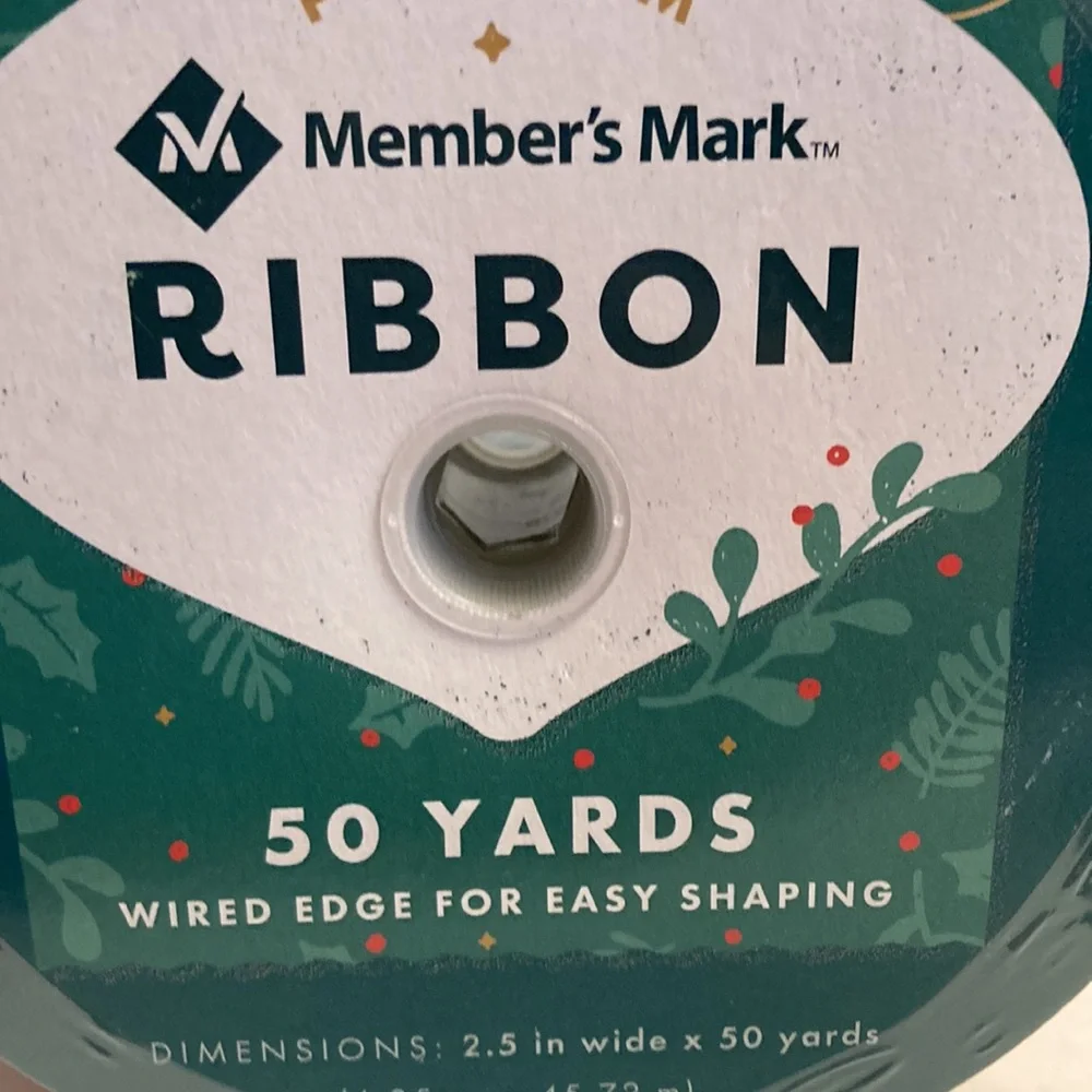 Wired Ribbon Christmas Tree Red Truck Snowflake 2.5