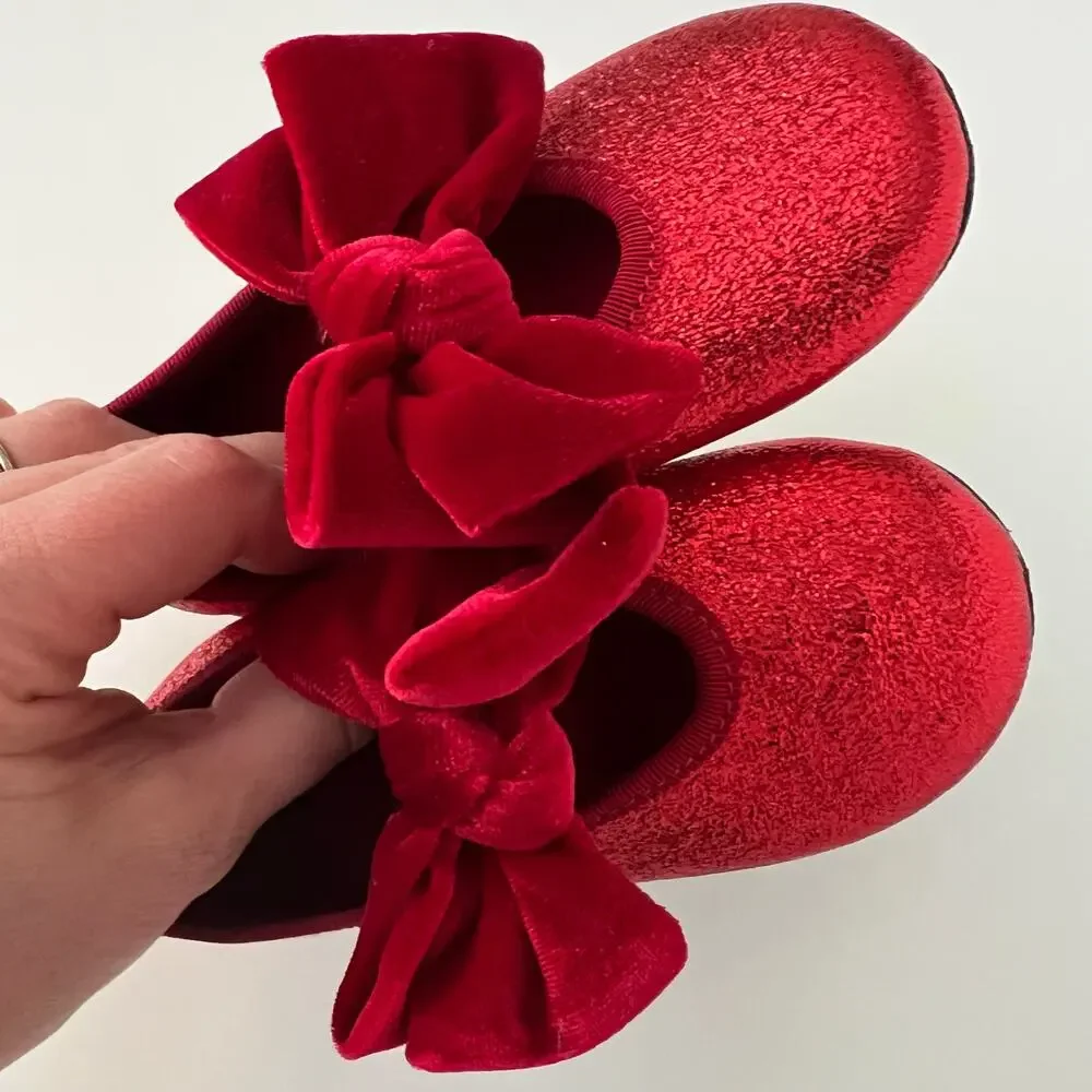 H&M red sparkly flats