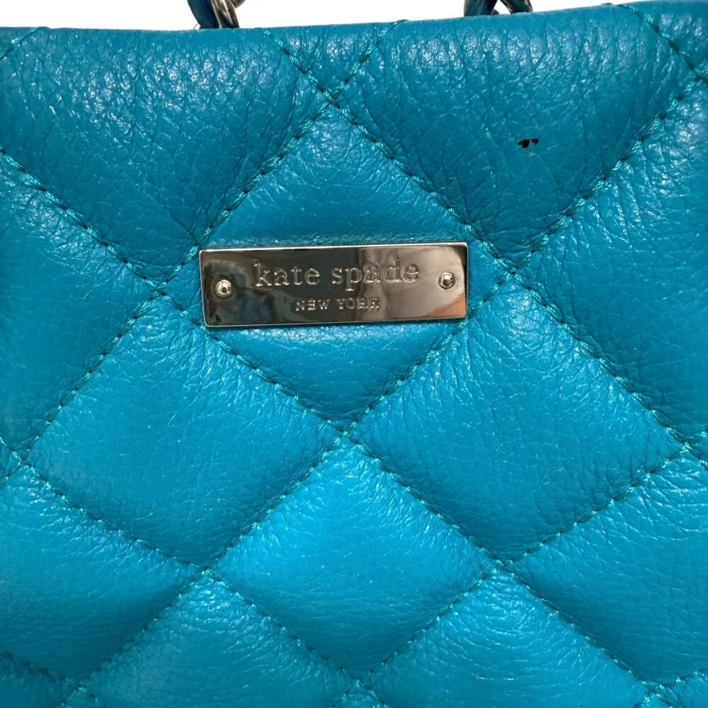 Kate Spade Gold Coast Small Maryanne Quilted Mid Teal Leather bag