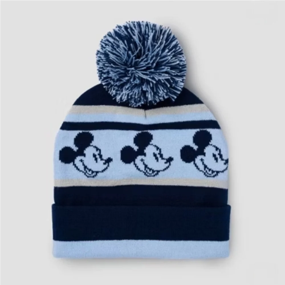 Disney Junior Toddler Mickey Mouse Beanie with Pom - Blue OSFM NWT!
