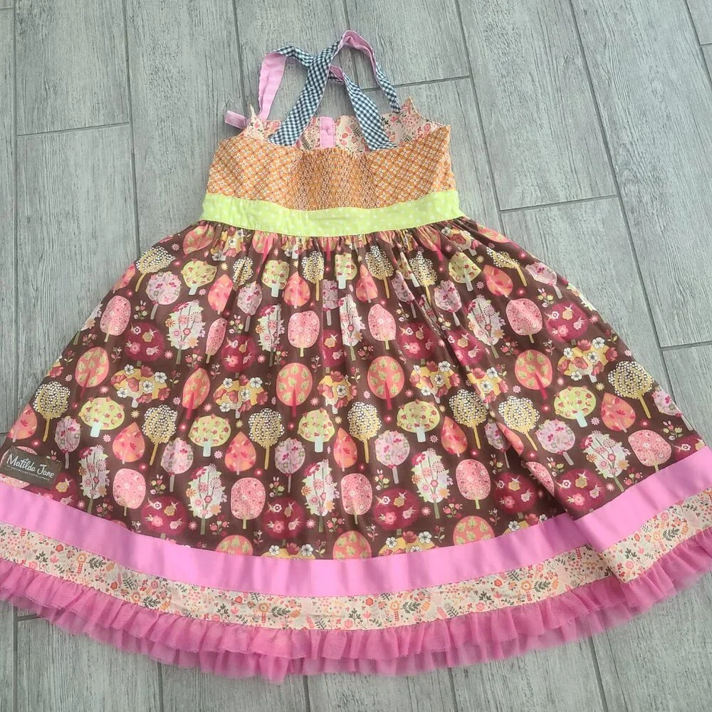 Matilda Jane Girls Multicolor Patchwork Halter Dress Size 12