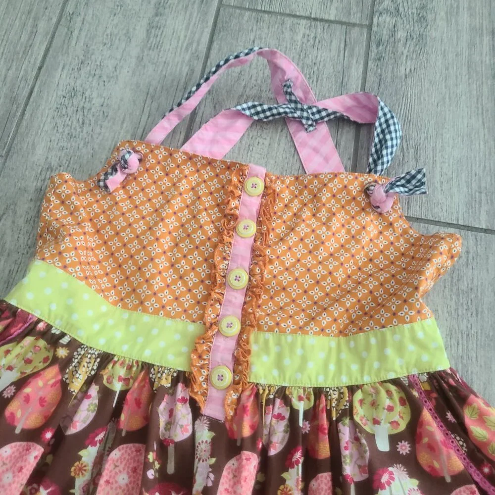 Matilda Jane Girls Multicolor Patchwork Halter Dress Size 12