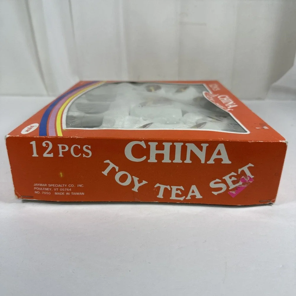 Vintage 1970's Childs Porcelain Jaymar Teddy Bear Tea Set 12 pc.