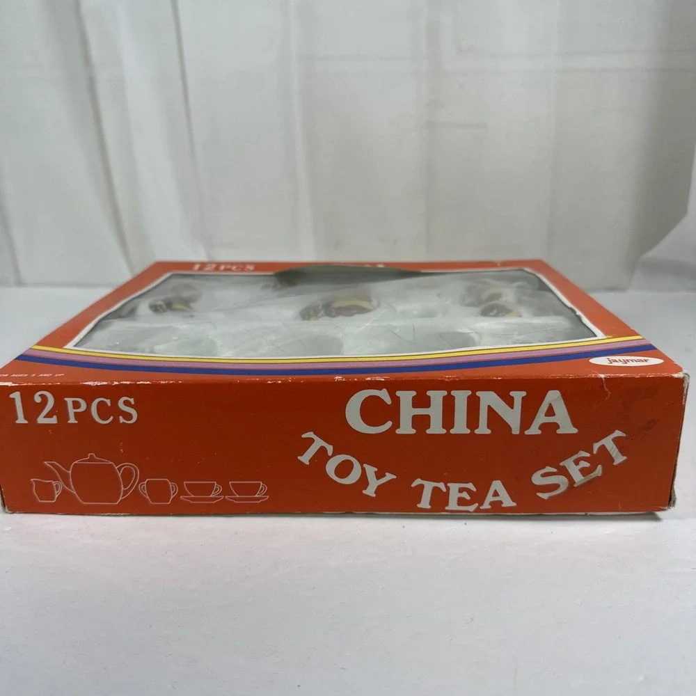 Vintage 1970's Childs Porcelain Jaymar Teddy Bear Tea Set 12 pc.