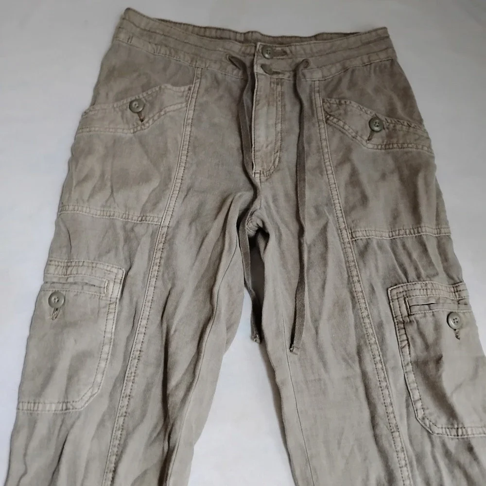 American Eagle Pants 4 Relaxed Fit Slim Cargo Linen Grunge Skater Gorp‎ Beach