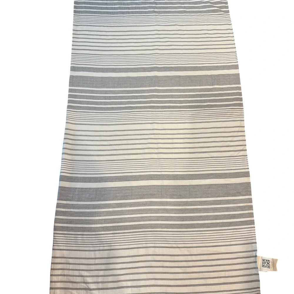 Elegant Gray and White Striped Shower Curtain