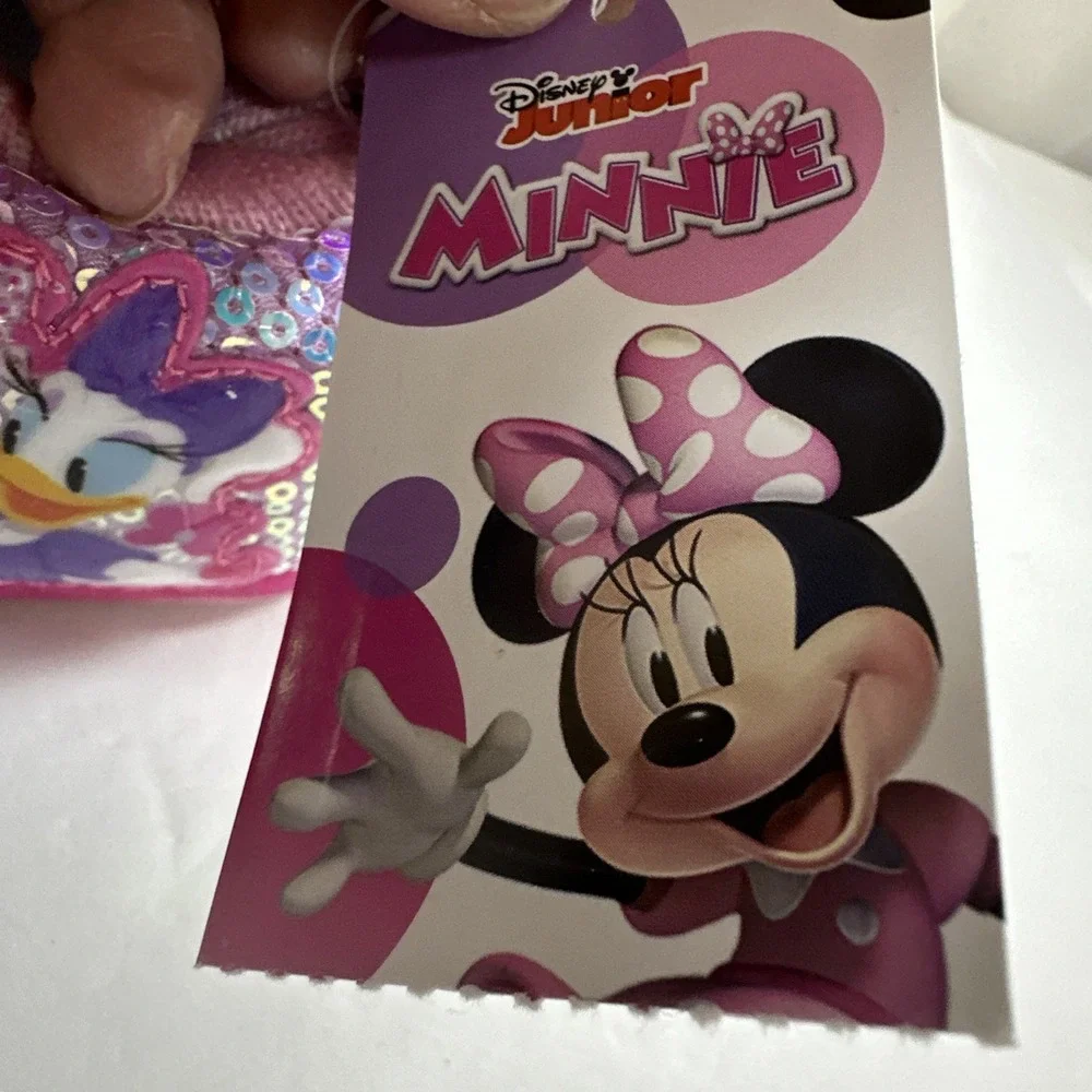 Disney Minnie Mouse Junior Girls 9-10 3D Pink Purple Sequin New