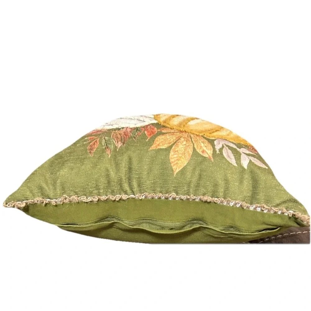 Farmhouse Rachel Ashwell Embroidered Pumpkin Fall Throw Pillow Shabby Chic 16