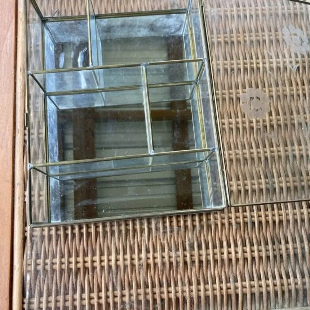 Glass Display Box with Floral Design