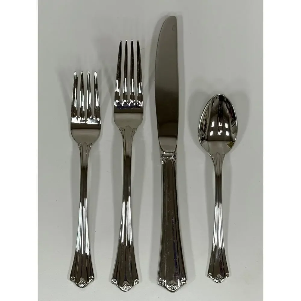 Gorham Lady Anne Stainless Steel Flatware Set. KT110