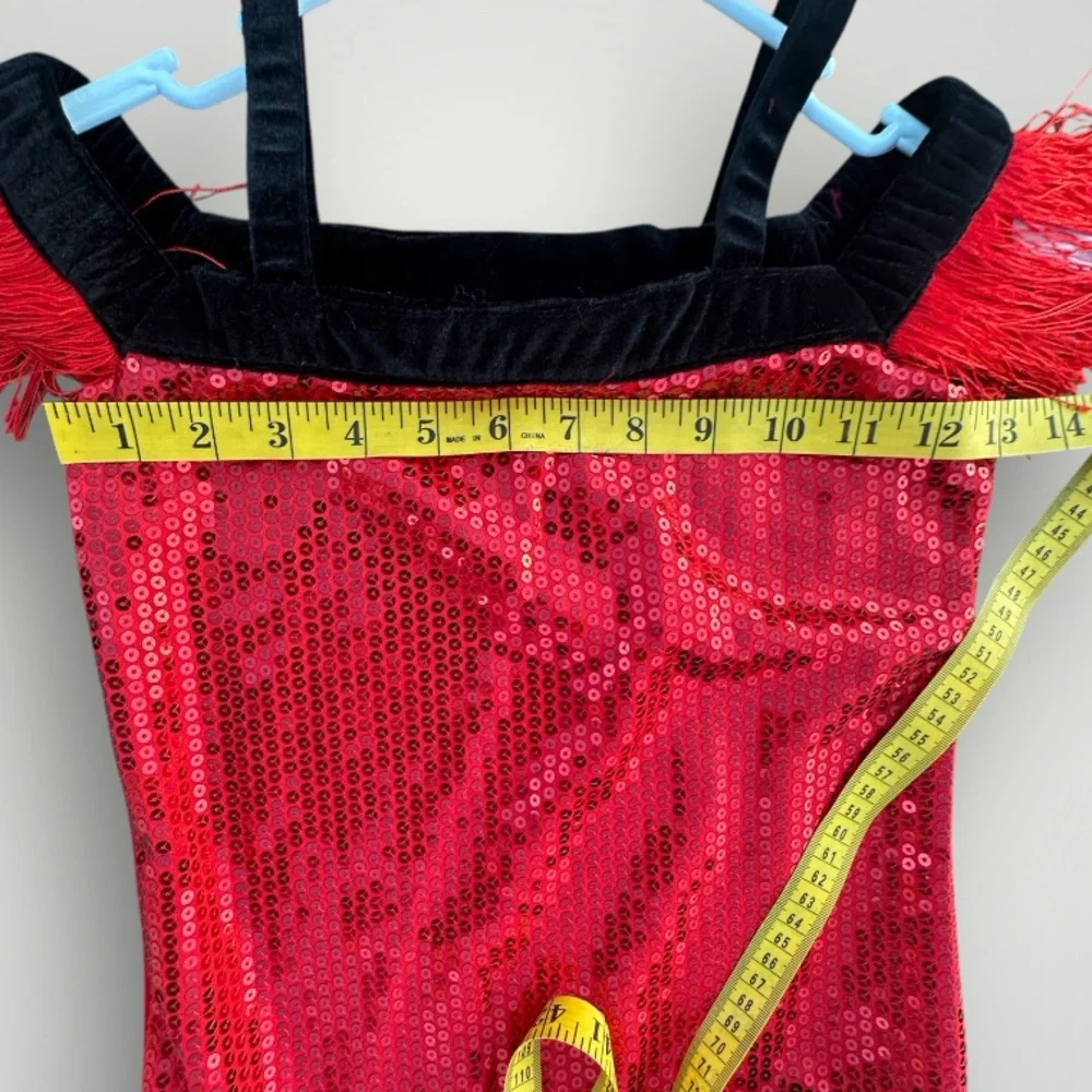 Authentic Kids Halloween red flapper costume head band dress Kids Small 7 - 8