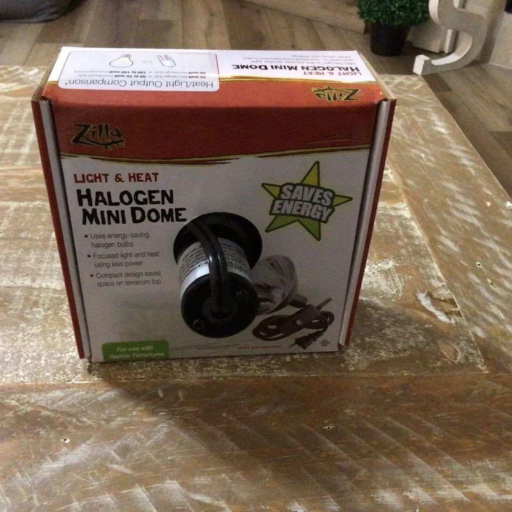 Zilla Black Halogen Mini Dome Terrarium Light & Heat Reptile‎ Lamp Fixture