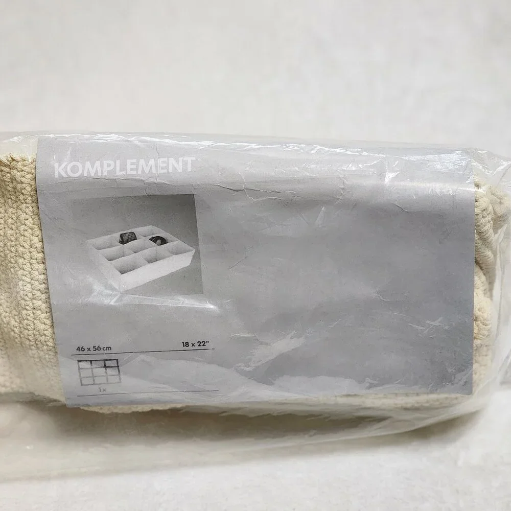 IKEA Komplement Drawer Organizer Ivory Crochet 9-Compartments Storage #0825255B