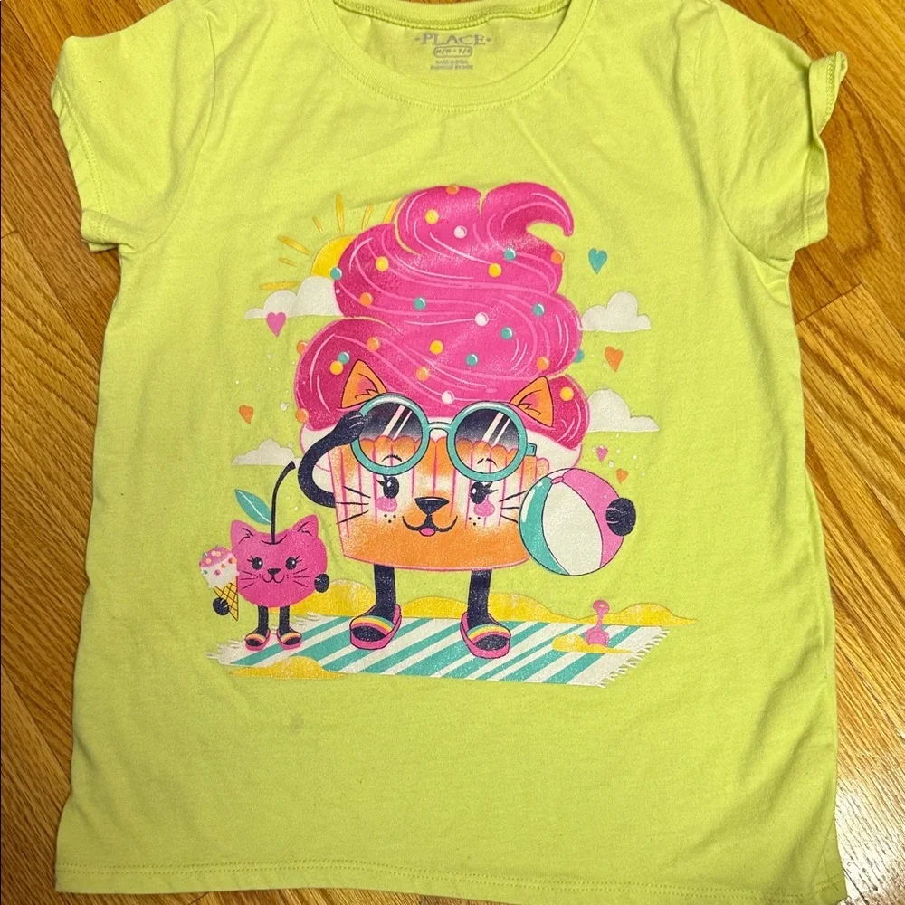 The Children's Place Kids Short Sleeve Tees - Green, Purple, Yellow