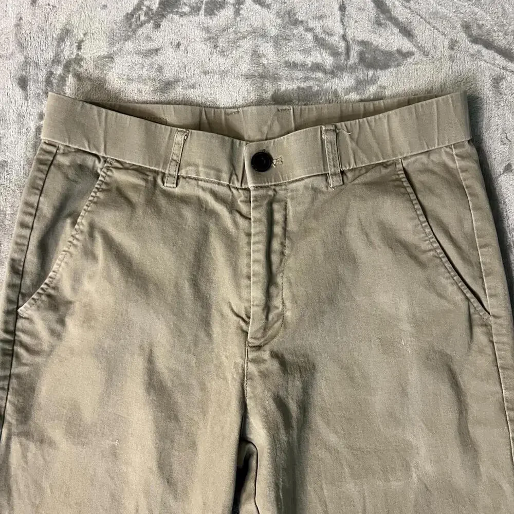 Plaid & Plain Junior Slim Fit Kaki Dress Pants Size 28W × 30L with Pockets