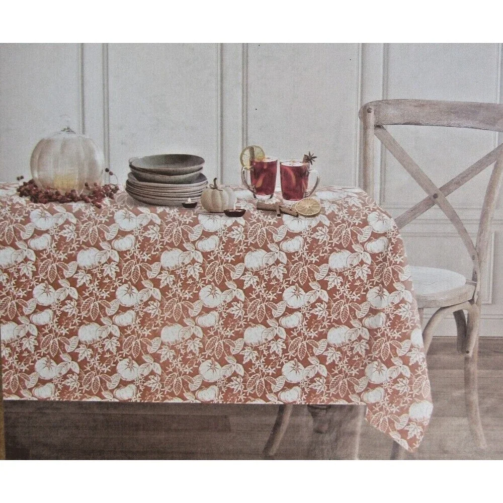 Harvest & Co Tablecloth New 100% Cotton Certified Oeko-Tex Oblong 60x84