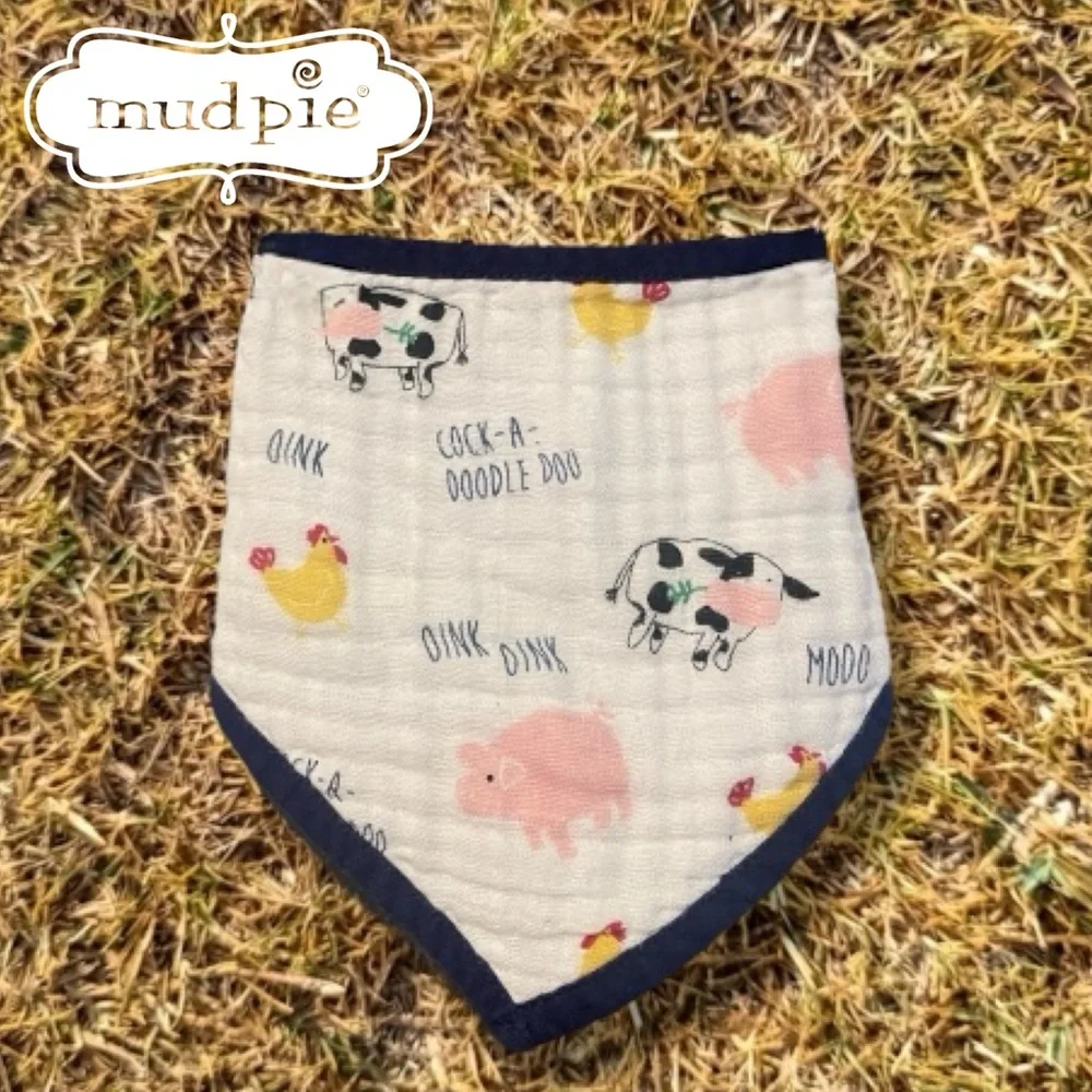 Mud Pie Farm Animal Bandana Bib