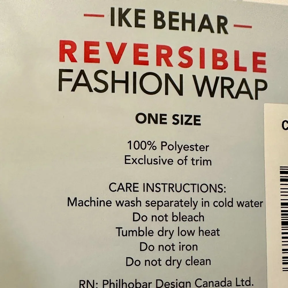 Ike Behar Reversible Fashion Wrap With High Pile Fleece One Size Soft Warm (NEW)