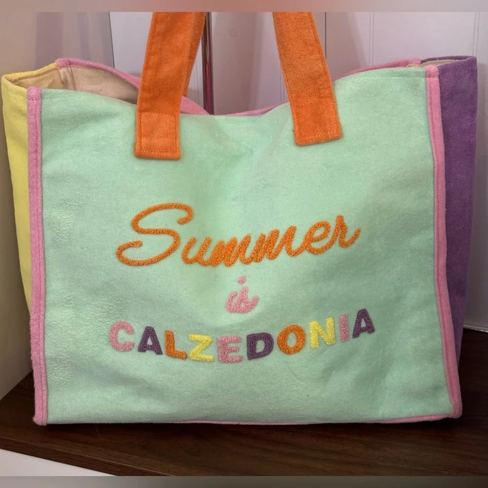 NEW Calzedonia Colorful Summer Terry Seaside Beach Bag Tote - $150