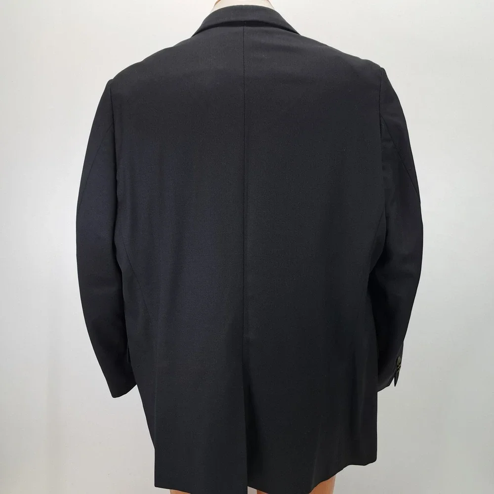 Paul Fredrick Mens 46S Blue Blazer Jacket Two Button Wool Coat Gold Button