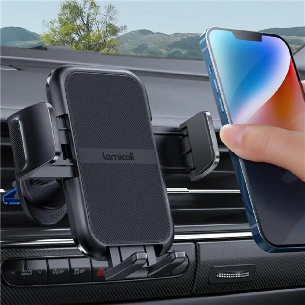 2025 Wider Clamp & Metal Hook Car Phone Holder Vent [Thick Cases Friendly]Phone