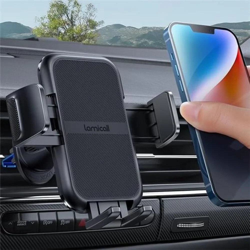 2025 Wider Clamp & Metal Hook Car Phone Holder Vent [Thick Cases Friendly]Phone