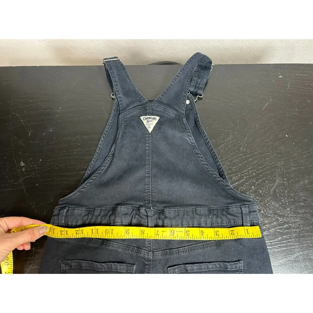 OshKosh B'gosh Sz 14 Girls Straight Leg Black Overalls- Preowned some stretch