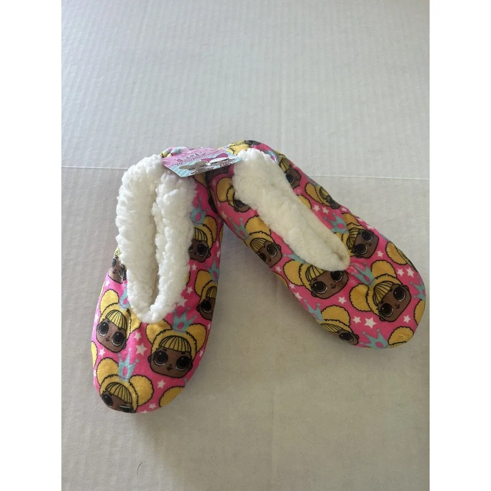LOL SURPRISE BABBA Slippers‎ Fuzzy Sherpa S/M Shoe Size 8 - 13  New Pink