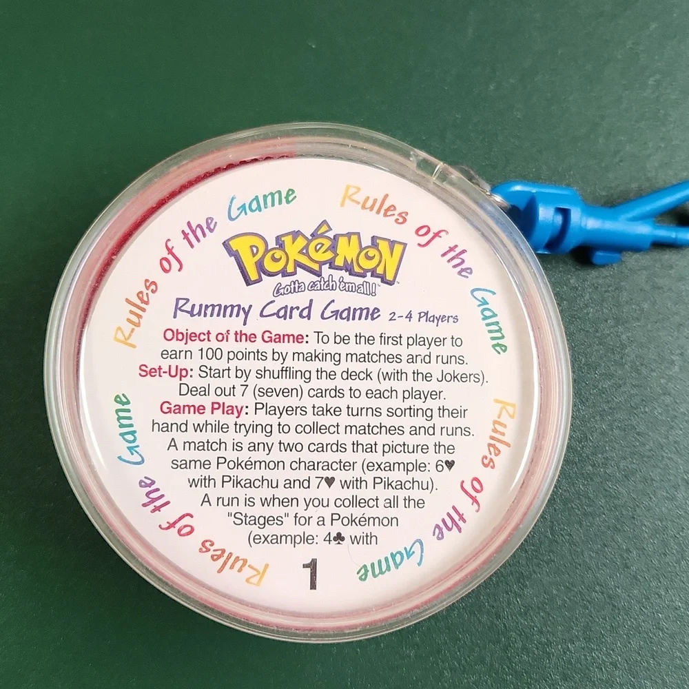 POKEMON Rummy Card Game Nintendo 1999 With Clip On Case COMPLETE (Vintage)