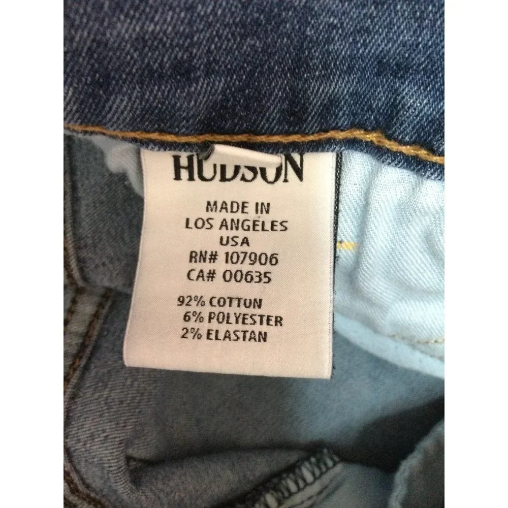 Hudson Nico Midrise Super Skinny Jeans Snake Print Midrise Blue White Size 29