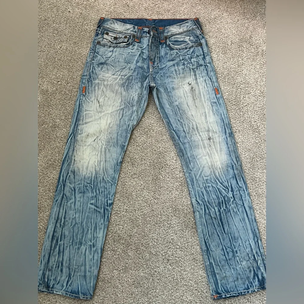 Vintage True Religion Distressed Light Blue Jeans