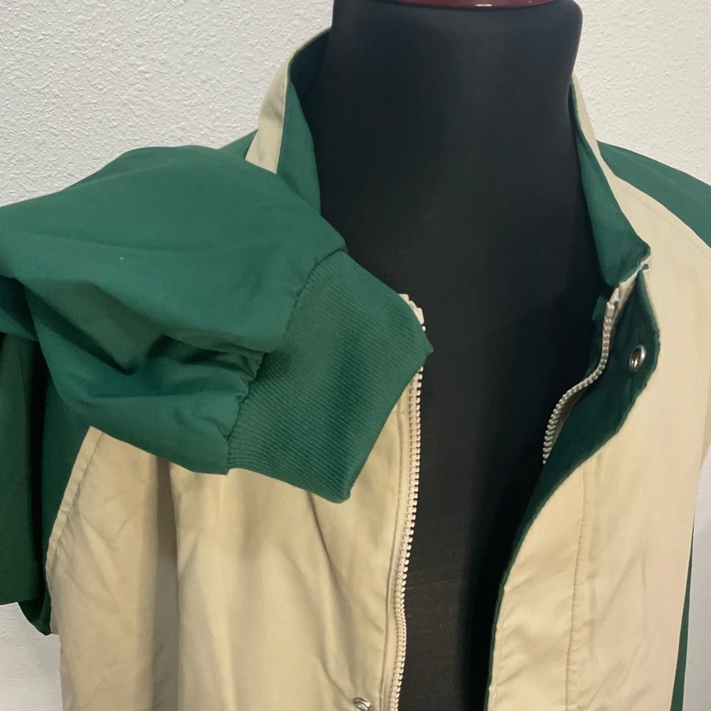 Vintage King Louie Full Zip Jacket Tan / Green XL