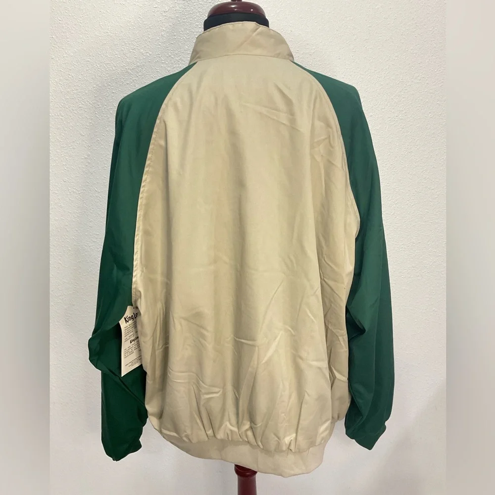 Vintage King Louie Full Zip Jacket Tan / Green XL