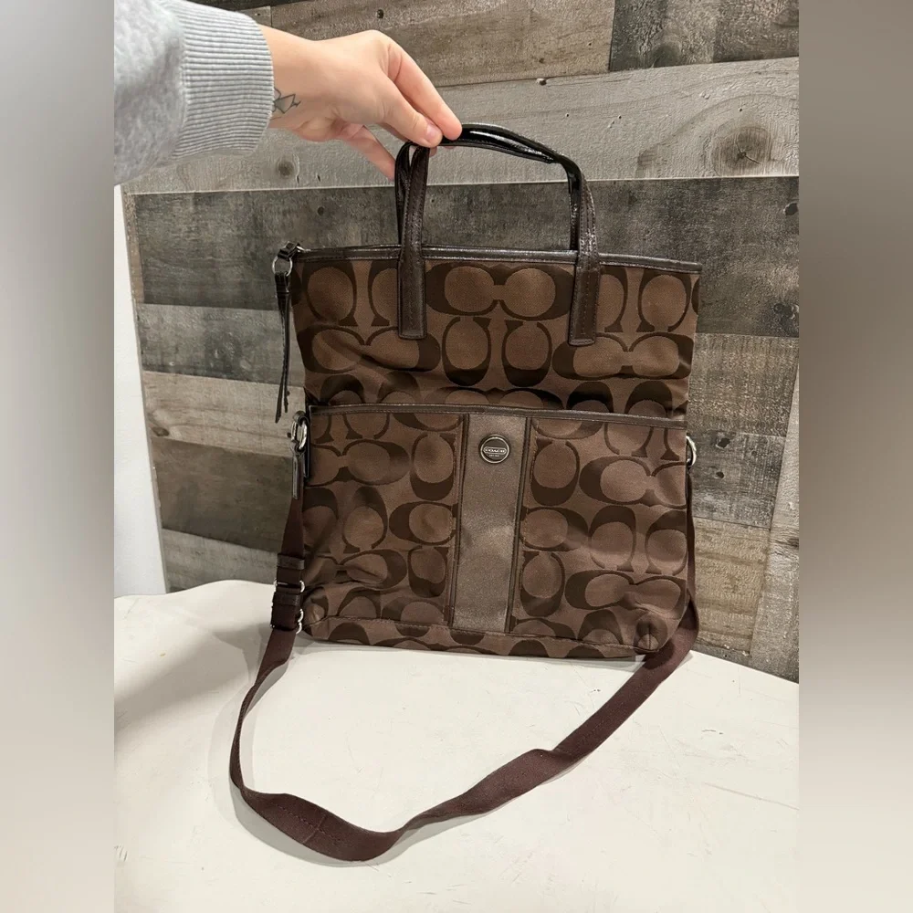 Coach | Signature Large Fold Over Crossbody Bag