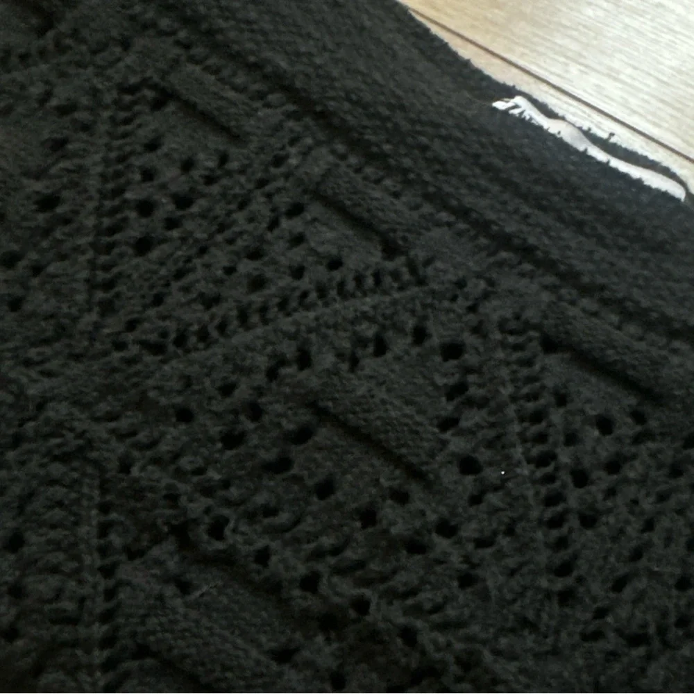 Zara Square Neck Knit Crochet Cropped Blouse
