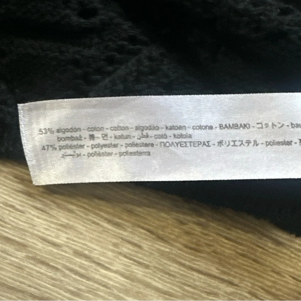 Zara Square Neck Knit Crochet Cropped Blouse
