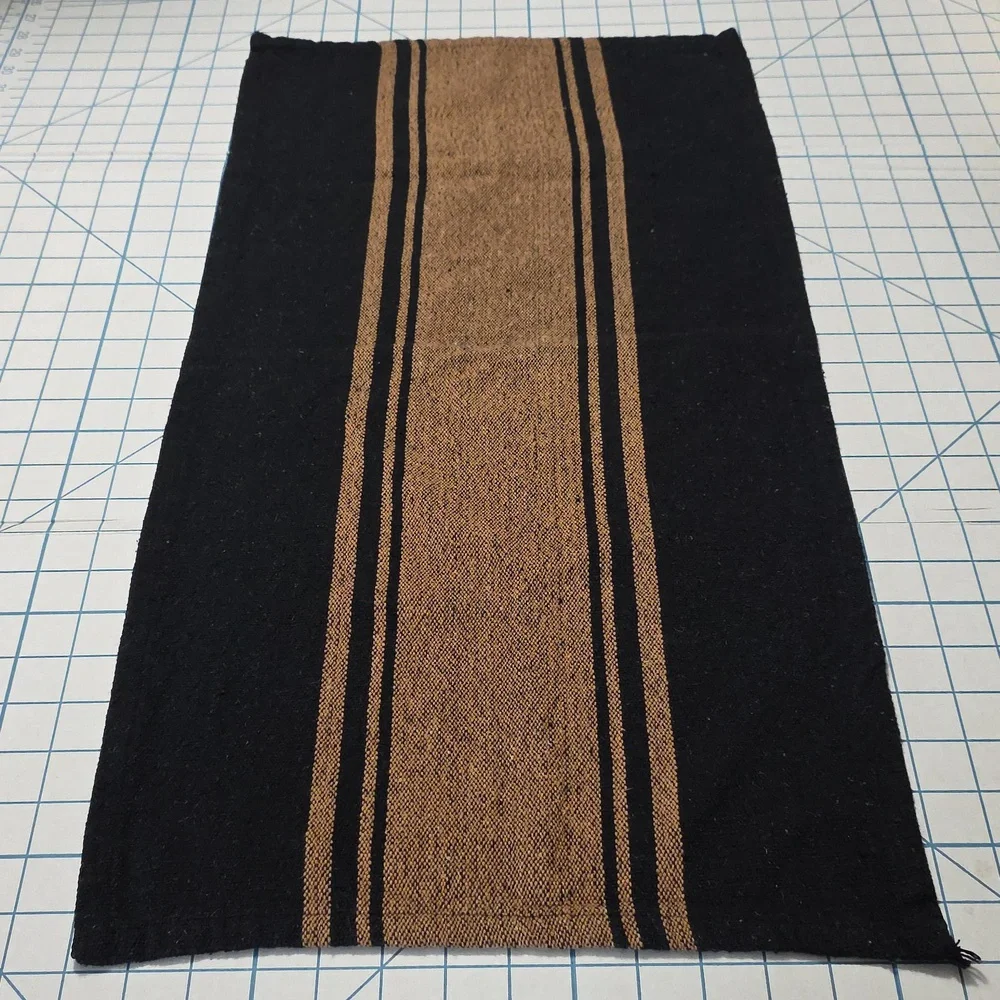 Black and Tan Table Runner, 14x28, Gently Preloved